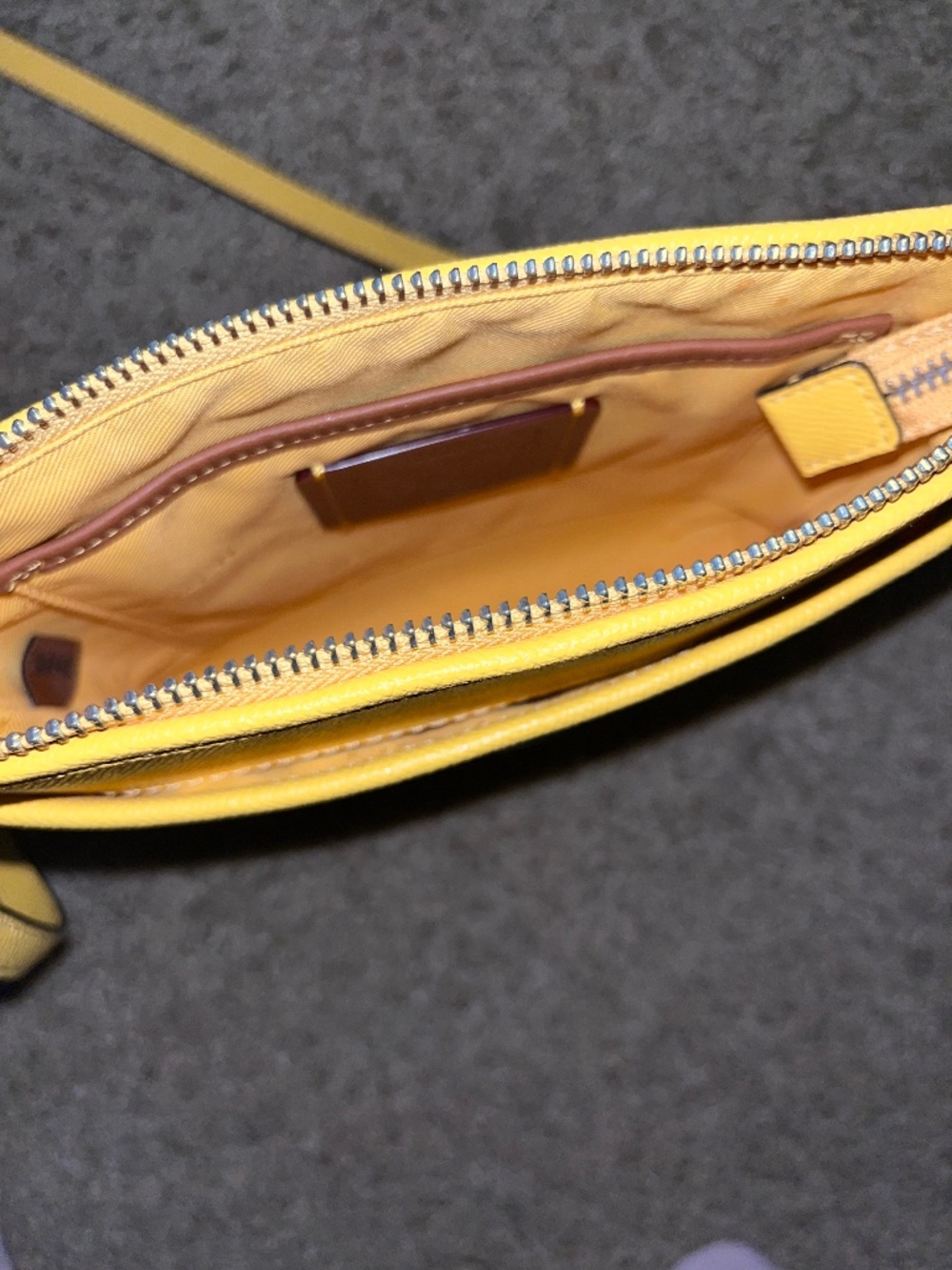 Canary yellow coach crossbody bag